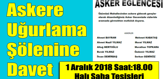Üzümözü’nden 10 asker adayı Halı Sahada şölen düzenliyor