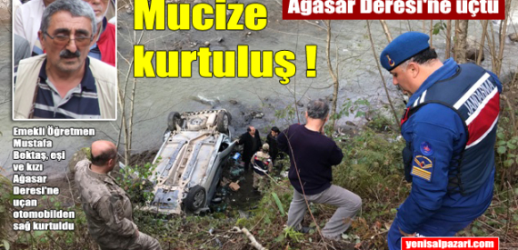 Beşikdüzü – Şalpazarı yolundan Ağasar Deresi’ne uçan otomobilde 3 kişi yaralandı