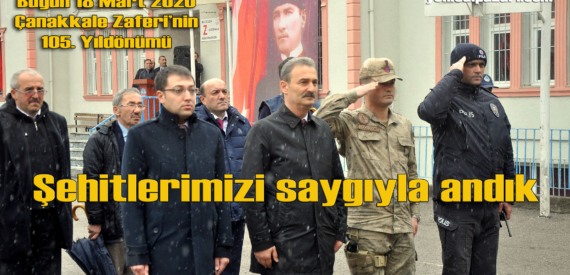 Şalpazarı’nda 18 Mart Şehitler Günü nedeniyle çelenk töreni düzenlendi