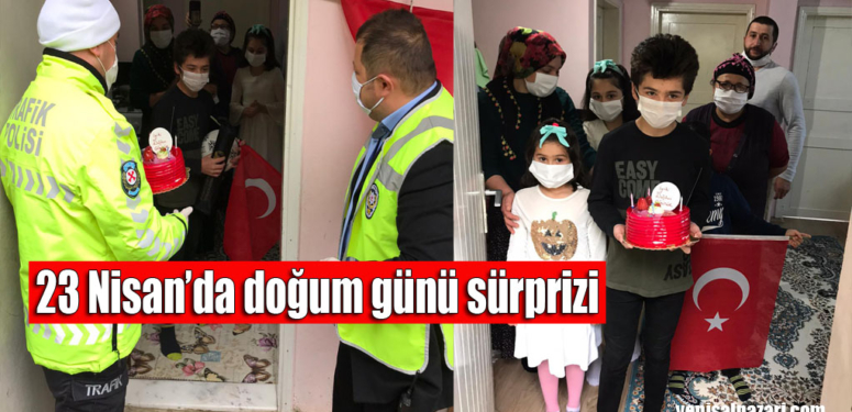 Şalpazarı’nda 23 Nisan doğumlu Güngör Yamaç’a pasta sürprizi