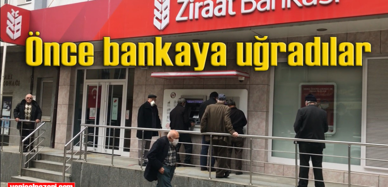 50 gün sonra sokağa çıkan 65 yaş üstü vatandaşların ilk durağı banka oldu