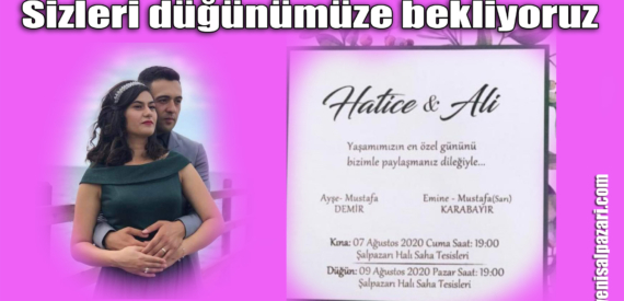 Hatice Demir ile Ali Karabayır dünya evine giriyor