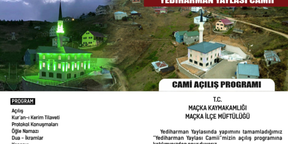 Yediharman Yaylası Camii Açılış Törenine Davet